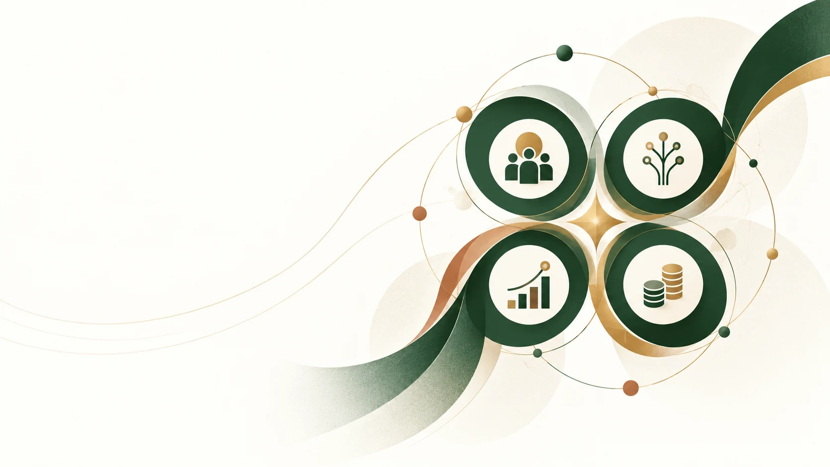 Conceptual illustration of people, technology, markets, and capital working together